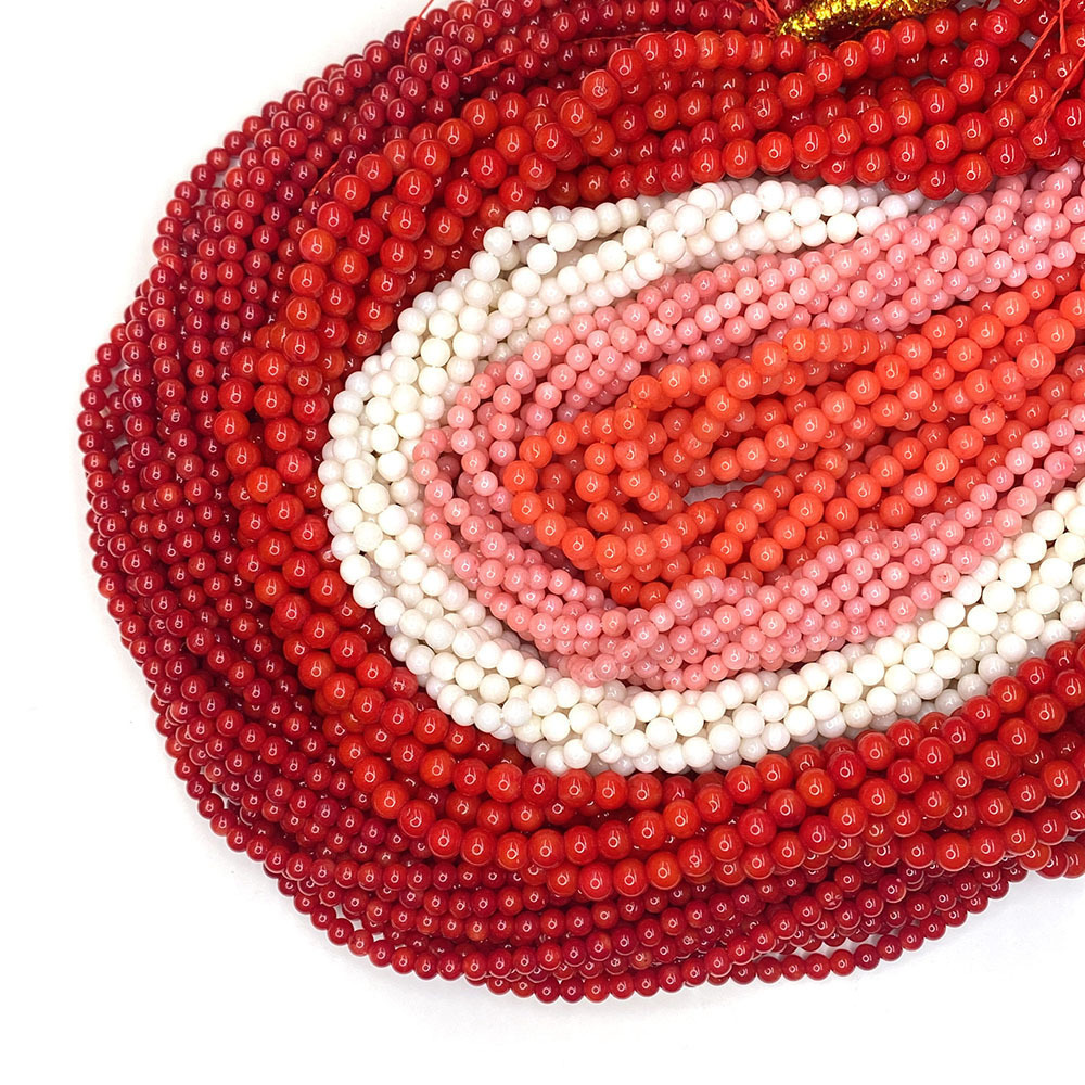 2mm 3mm 4mm 6mm 8mm Red  orange peach white red coral gemstone beads round