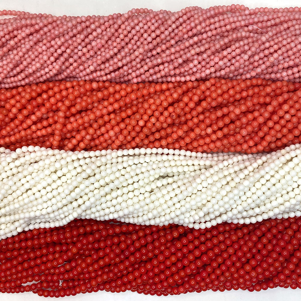 2mm 3mm 4mm 6mm 8mm Red  orange peach white red coral gemstone beads round