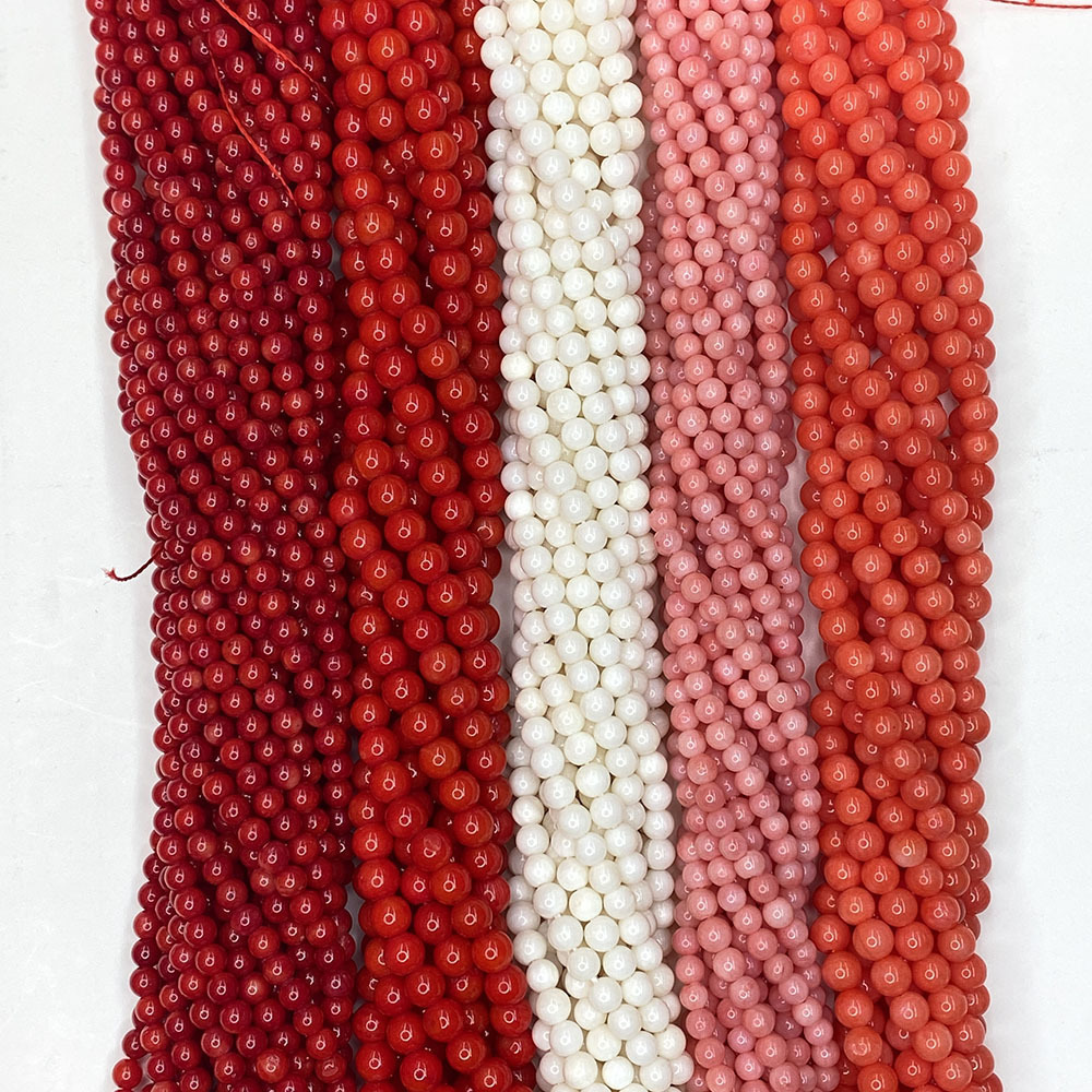 2mm 3mm 4mm 6mm 8mm Red  orange peach white red coral gemstone beads round