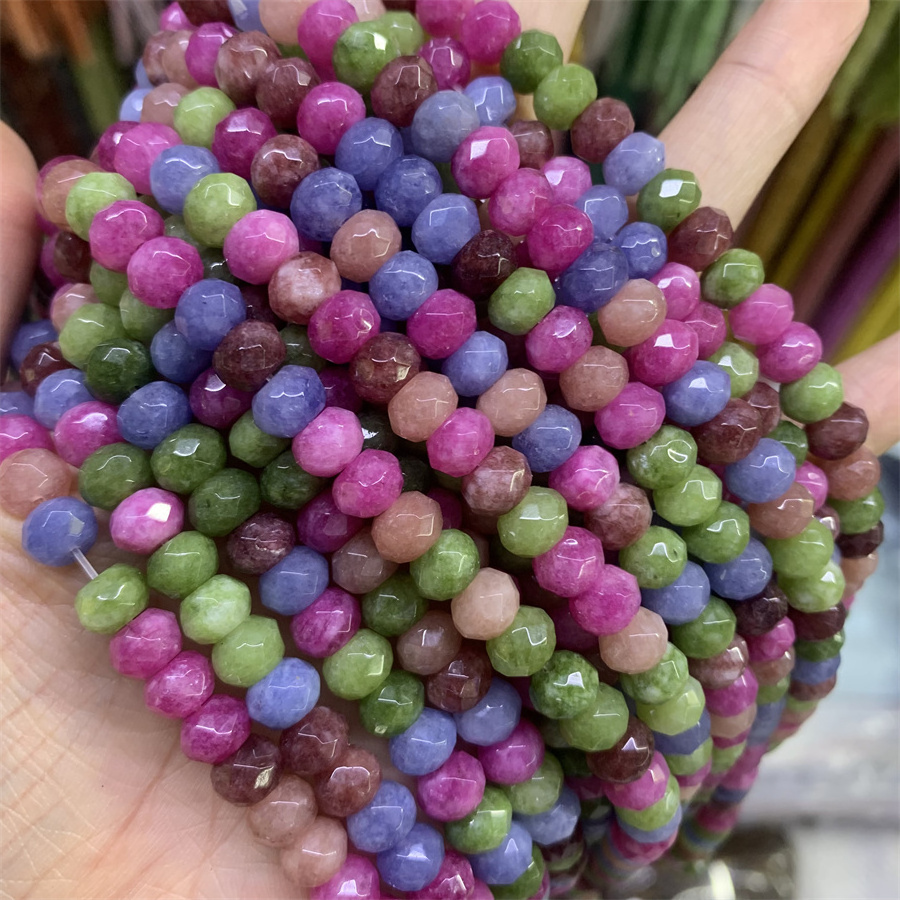 Wholesale 5*8mm faceted Jade bead  Rondelle Gemstone Beads Rondelle Saucer Stones Beads For Diy