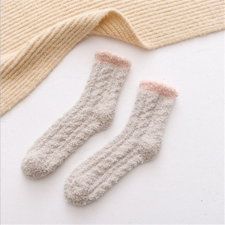 Winter Sleep Bed  Women Cozy Socks Floor Home Fluffy Coral Velvet Warm Christmas Gift Socks