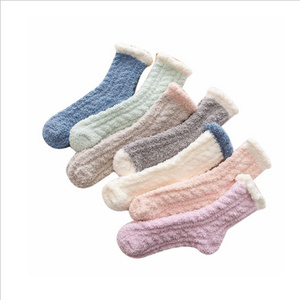 Winter Sleep Bed  Women Cozy Socks Floor Home Fluffy Coral Velvet Warm Christmas Gift Socks