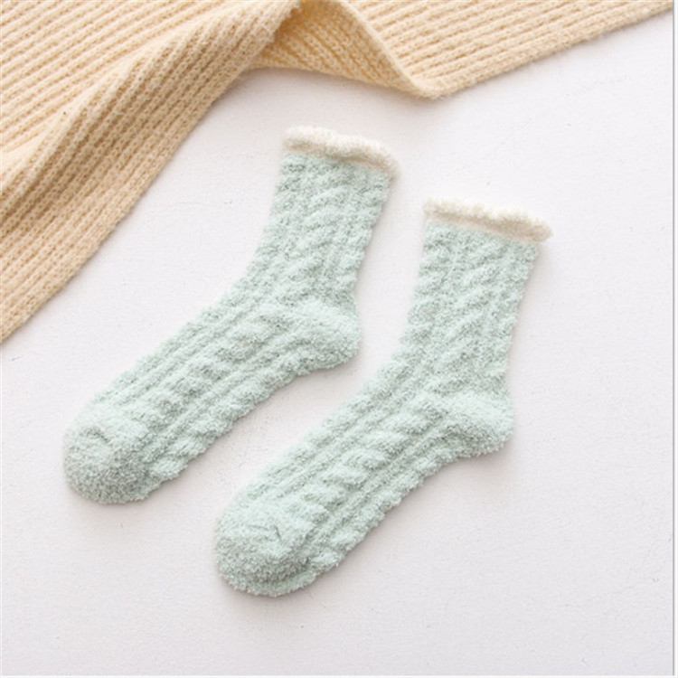 Winter Sleep Bed  Women Cozy Socks Floor Home Fluffy Coral Velvet Warm Christmas Gift Socks