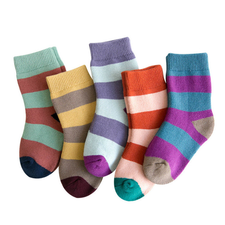 Wholesale  5 Pairs  New Winter Warm Terry Baby Kids Children Winter Socks