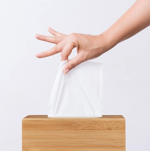 Bamboo cosmetic towel box refillable handkerchief box