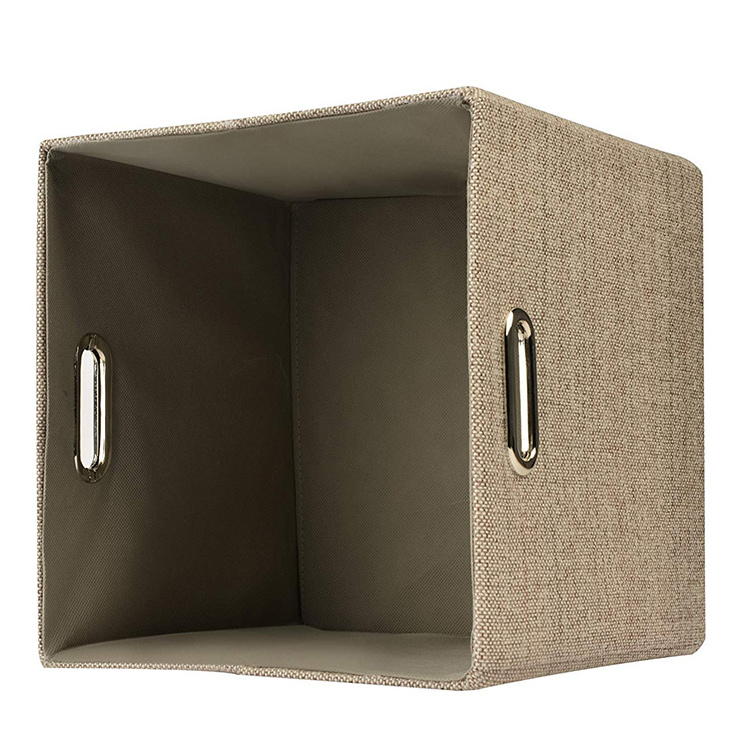 Storage Bins Cubes Foldable Heavy Duty Burlap Fabric Storage Box Basket Containers Large Organizer Removable Room Divider