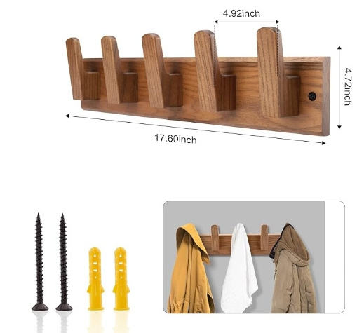 Modern Wall Mounted Single Heavy Duty Hooks Entryway Coat Rack Clothes Hook Hat Rack