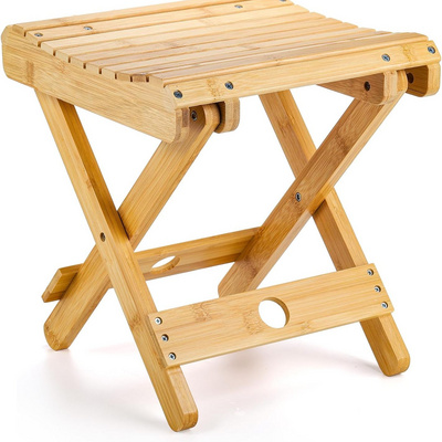 Fully Assembled Bamboo Folding Step Stool Adults Kids Portable Bamboo Step Stool Shower Foot Rest