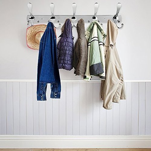 Heavy duty and highly functional wall mounted coat rack,stainless steel wall coat rack