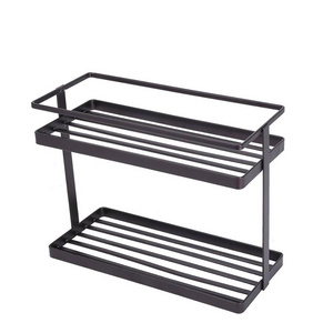 Home Used black kitchen metal shelf,2-Tiered Countertop condiment Storage Shelves