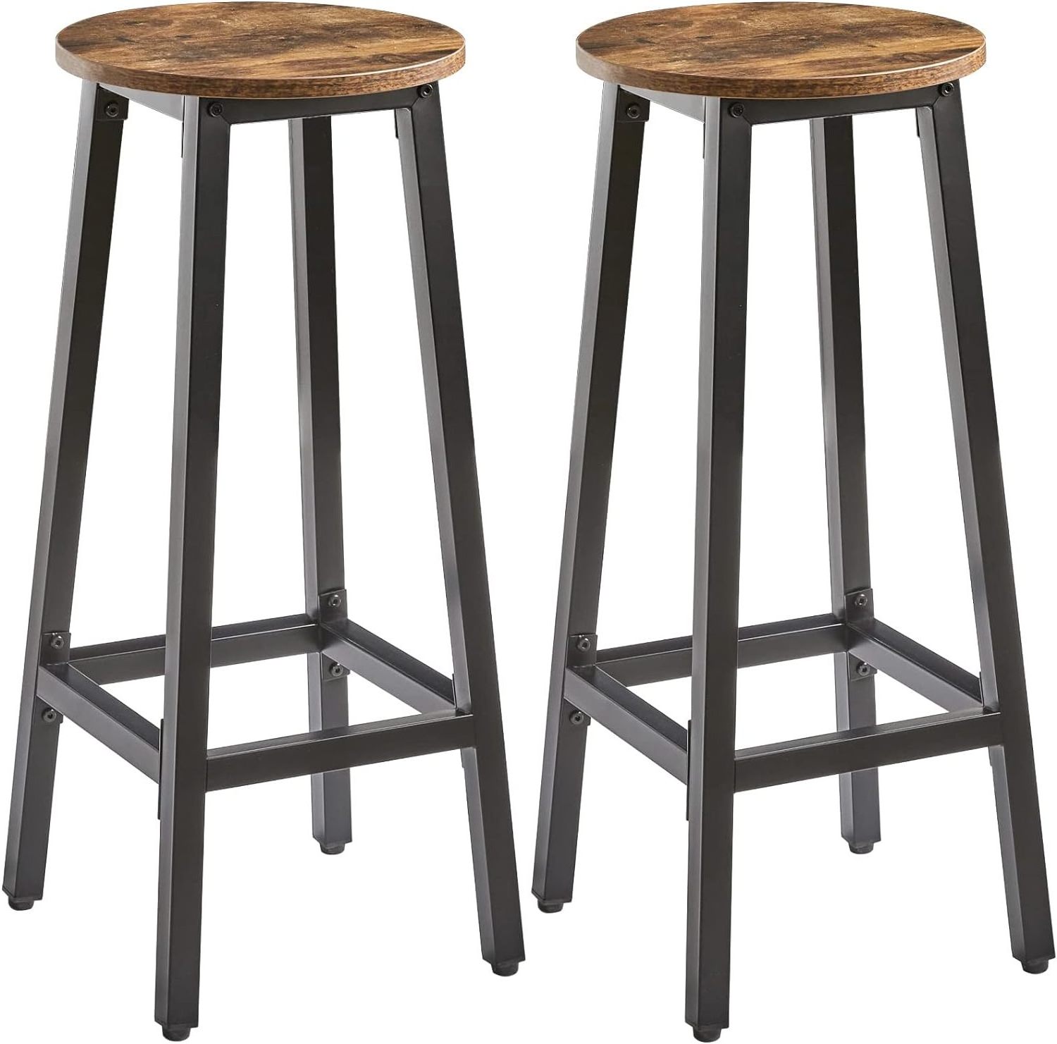 27.56-Inch High Seat Bar Stools  Bar Chairs with Footrest Backless Dining Counter Stools Industrial Kitchen Breakfast Stools