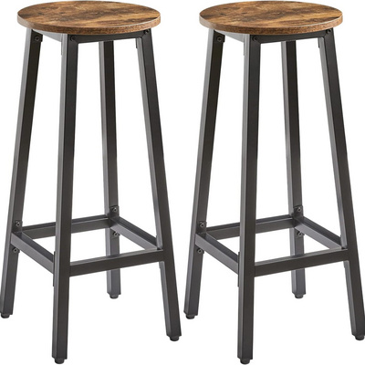 27.56-Inch High Seat Bar Stools  Bar Chairs with Footrest Backless Dining Counter Stools Industrial Kitchen Breakfast Stools