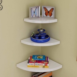 Furniture Living Room Set Bathroom Shelf Corner Triangle Display Floating Wooden Corner Shelf