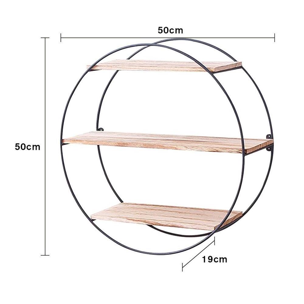 Circular metal wall mounted display storage rack, 4 shelves - for storing and displaying small collectibles