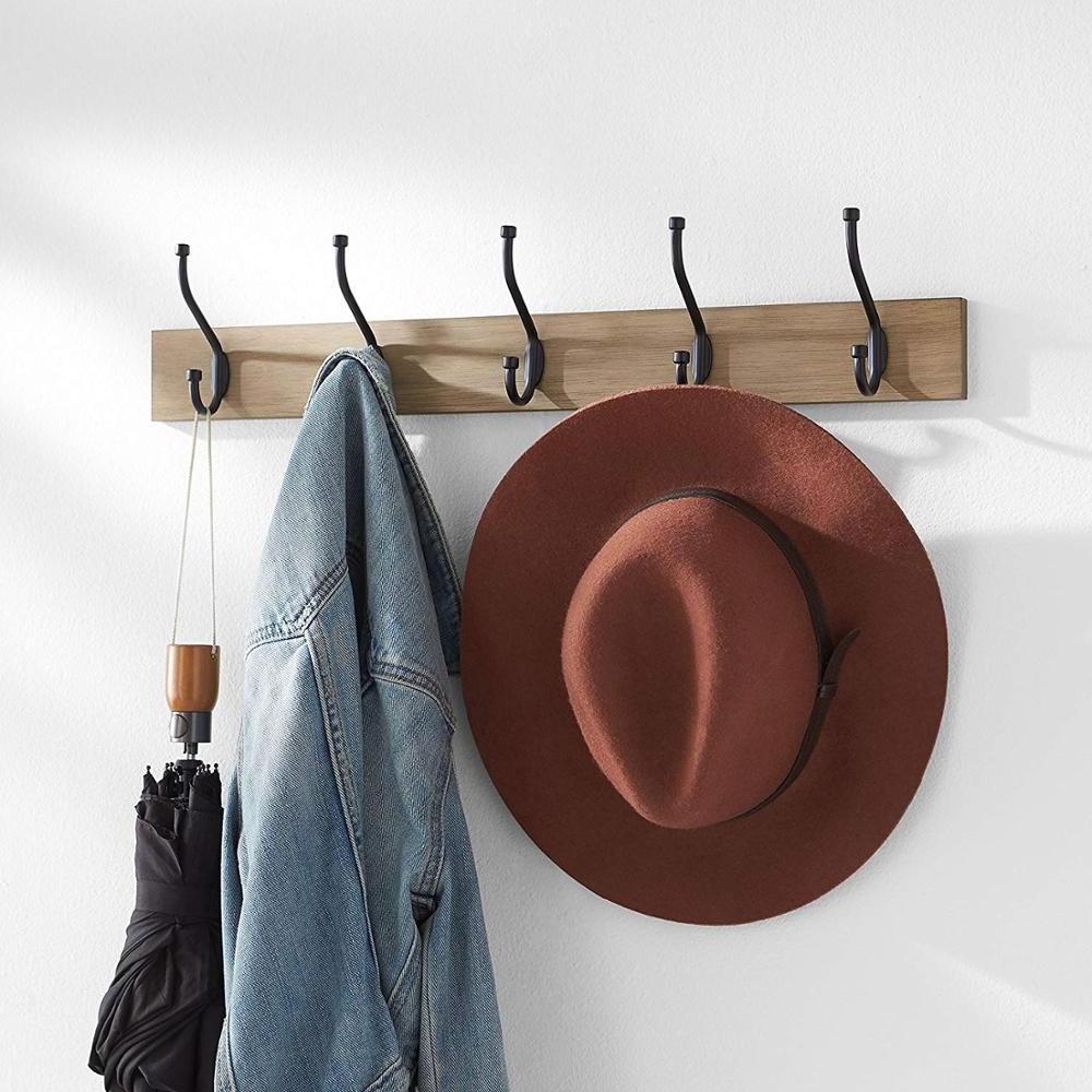 5 Standard Hooks Barnwood Wall-Mounted Farmhouse Coat Rack