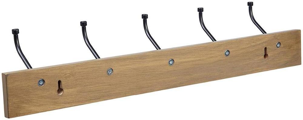 5 Standard Hooks Barnwood Wall-Mounted Farmhouse Coat Rack