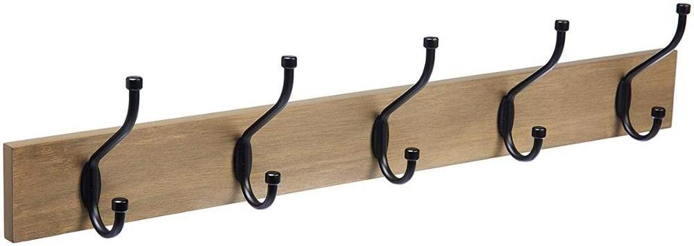 5 Standard Hooks Barnwood Wall-Mounted Farmhouse Coat Rack