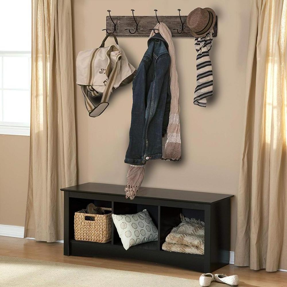 Rustic Coat Rack with Hooks Vintage Wooden Wall Mounted Coat Rack for Entryway Bathroom and Closet