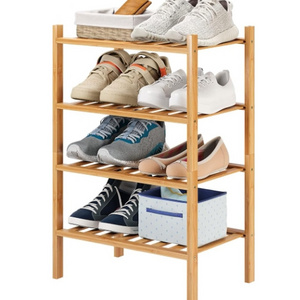 New Arrival Bamboo Shoe Rack Storage Organizer 4-Tier Bamboo Shoe Rack For Closet Living Room