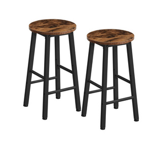 Counter Height Bar Stools Set of 2 for Kitchen Island Industrial Kitchen Bar Chairs for Dining Room Rustic Brown and Black