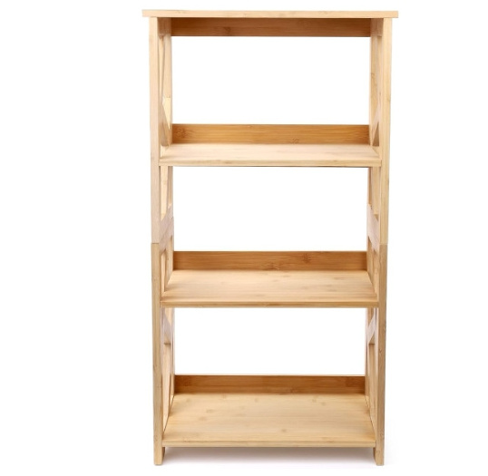 3 Tier Open Shelf Bookcase Bamboo Book Display Rack Book Organizer Storage Open Shelf Rack Display Shelves