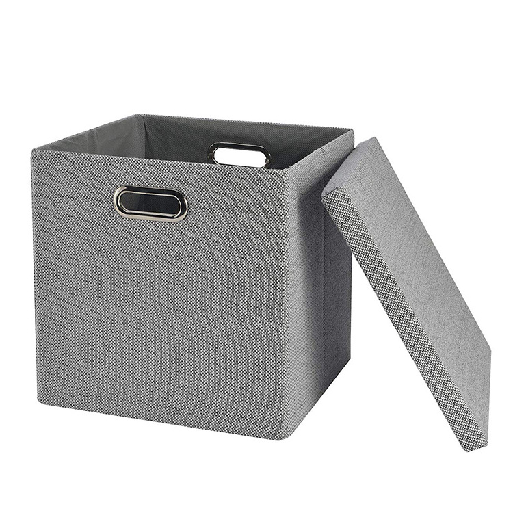 Storage Bins Cubes Foldable Heavy Duty Burlap Fabric Storage Box Basket Containers Large Organizer Removable Room Divider