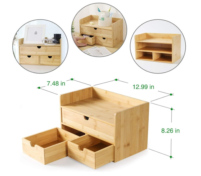 Mini Desktop Drawer Tabletop Storage Organization Box Office Accessories 3 Drawer Desk Organizer With Drawers