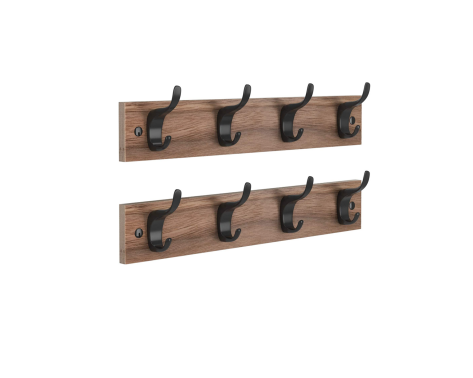 4 Hooks Rustic Home Decor Wood Standing Storage Wooden Hanger Wall Hooks Mounted Coat Rack hidden