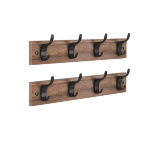 4 Hooks Rustic Home Decor Wood Standing Storage Wooden Hanger Wall Hooks Mounted Coat Rack hidden