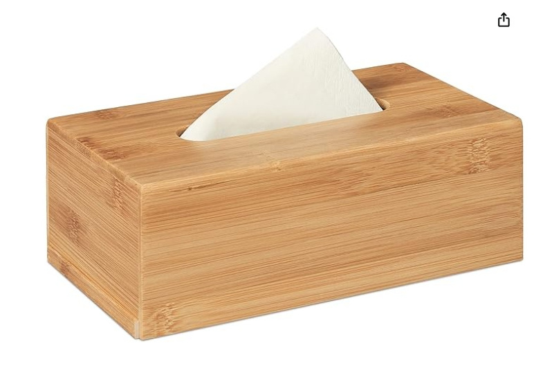 Bamboo cosmetic towel box refillable handkerchief box