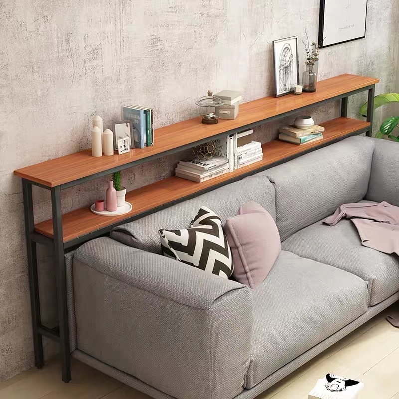 Long Living Room Bedroom Wall Corner Floor Table Shelf Table Side Table Behind Sofa