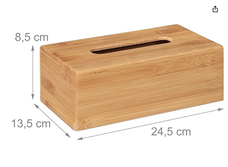 Bamboo cosmetic towel box refillable handkerchief box