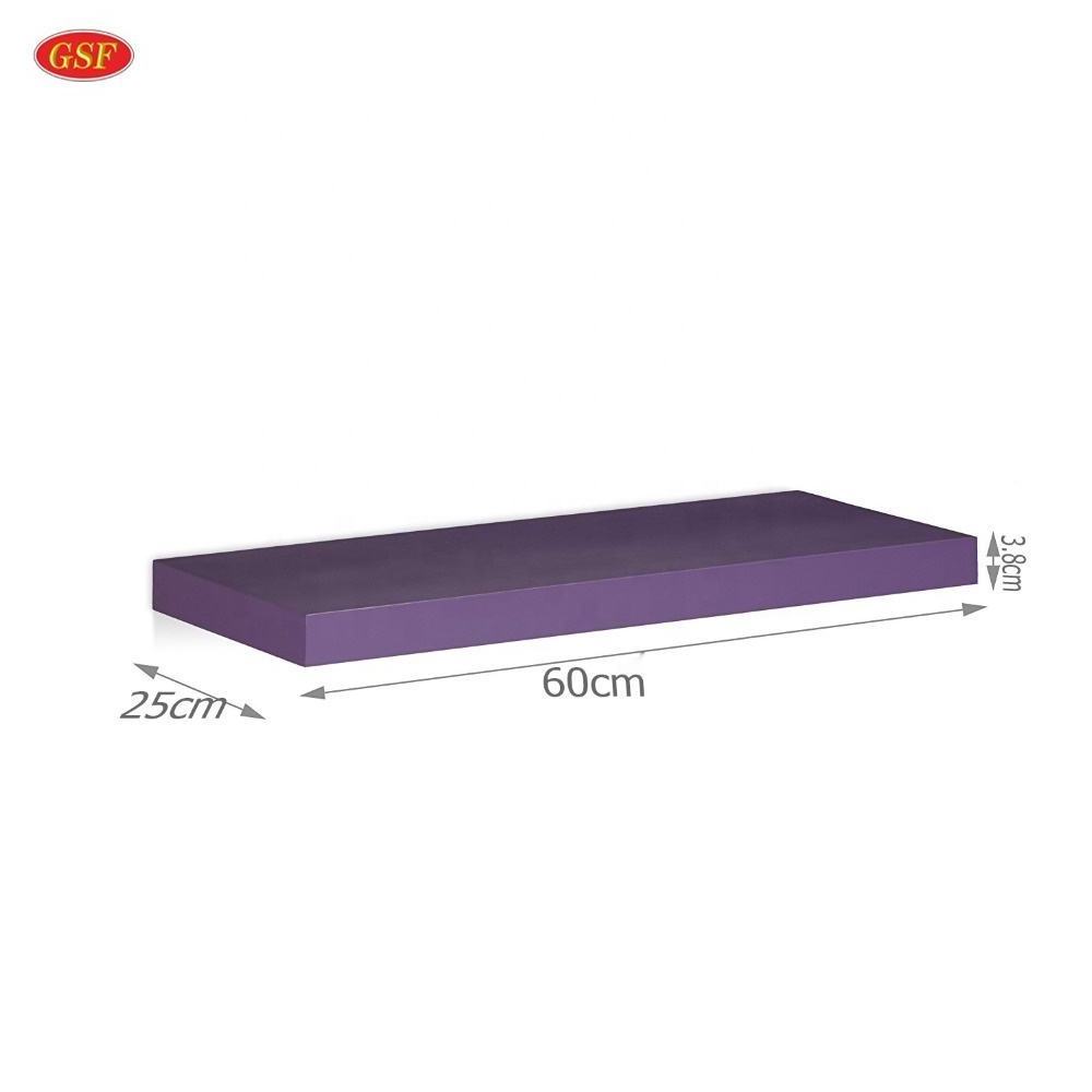 Purple MDF Easy Install Decoration Home furniture wood floating wall shelf