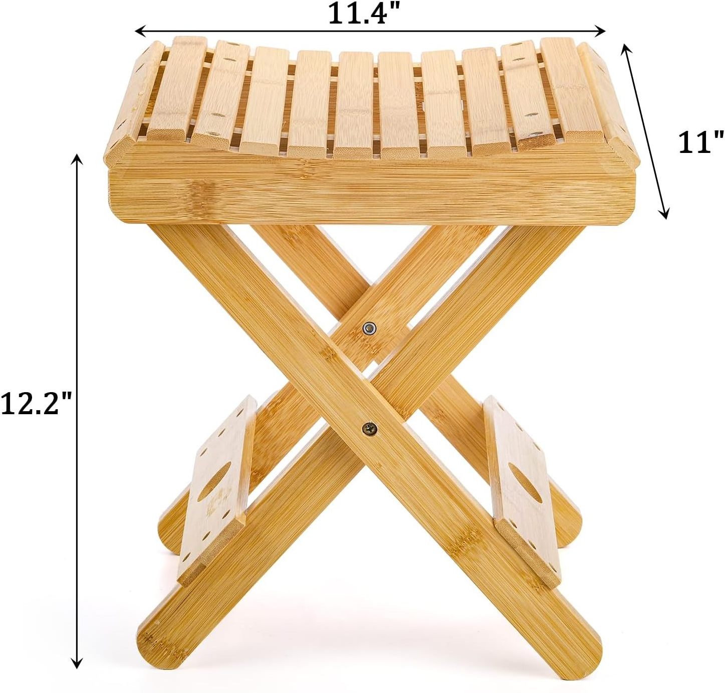 Fully Assembled Bamboo Folding Step Stool Adults Kids Portable Bamboo Step Stool Shower Foot Rest