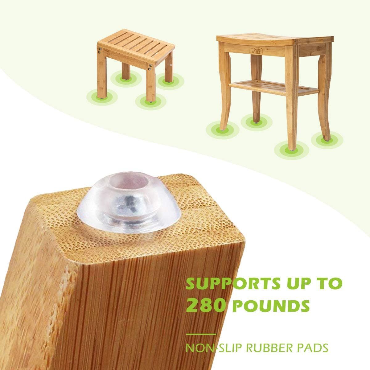 New Arrival Bath Organizer Seat Bamboo Foot Stool Shower Seat Bench Stool With Storage Shelf