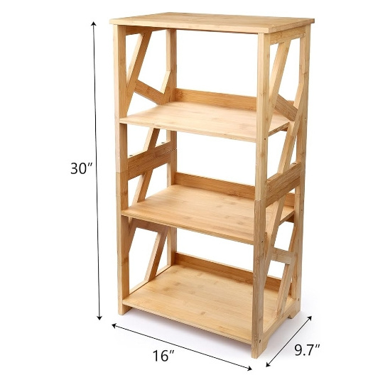 3 Tier Open Shelf Bookcase Bamboo Book Display Rack Book Organizer Storage Open Shelf Rack Display Shelves