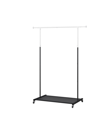 Adjustable Clothes Rack with Lockable Wheels,Heavy Duty Clothing Garment Rack with Shelves