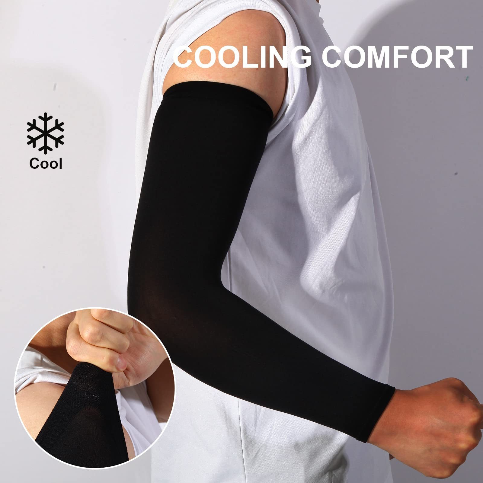 Cooling Sports Sleeve for Basketball Golf Football UV Sun Protection Arm Sleeves for Men and Women