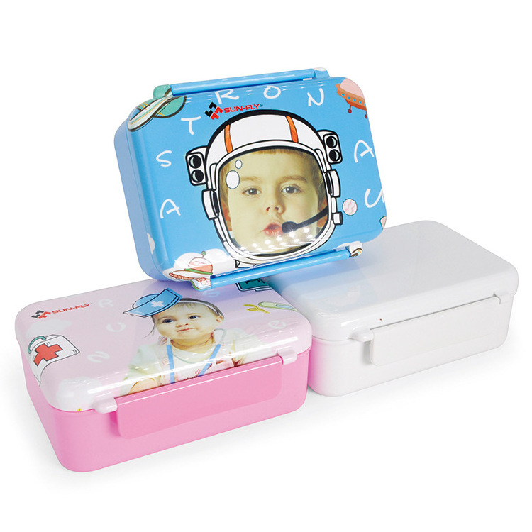 Custom Plastic Food Container Sublimation Blank Double Locking Square  Lunch Box