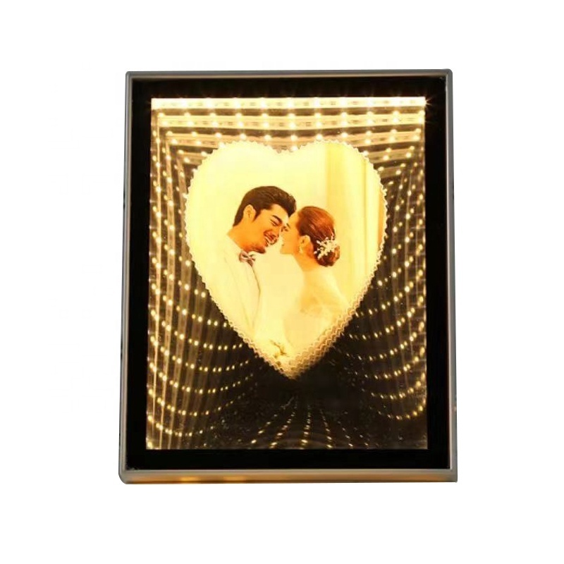 Sublimation Blank Custom 3D LED Magic Mirror Photo Frame For Gifts/Decoration