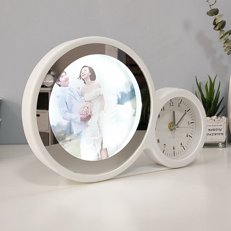 Sublimation Blank Custom Rectangle /Round /Heart LED Magic Mirror Photo Frame For Gifts/Decoration