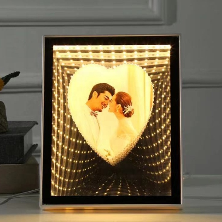 Sublimation Blank Custom 3D LED Magic Mirror Photo Frame For Gifts/Decoration