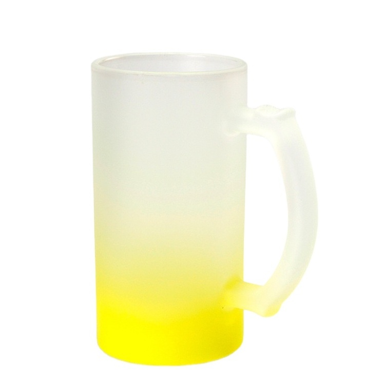 Sublimation Frosted Custom 16 OZ Gradient Glass Beer Mug Advertising Promotion Beer Mug