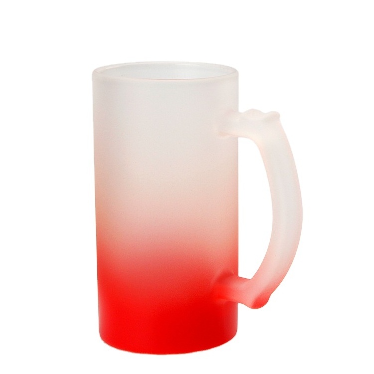 Sublimation Frosted Custom 16 OZ Gradient Glass Beer Mug Advertising Promotion Beer Mug