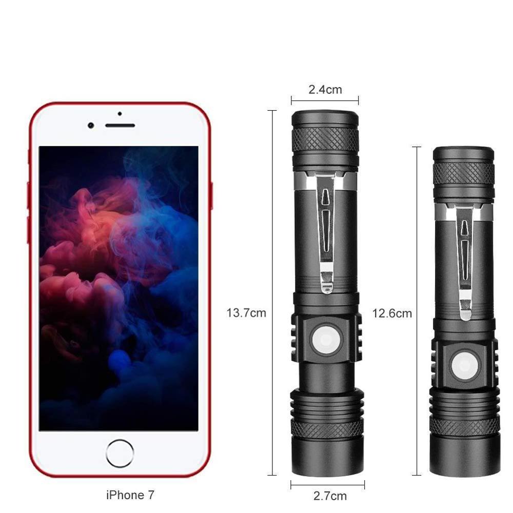 USB Rechargeable Tactical Flashlight 18650 Battery, Super Bright Flashlight 1000 Lumens 4 Modes for Indoor Outdoor