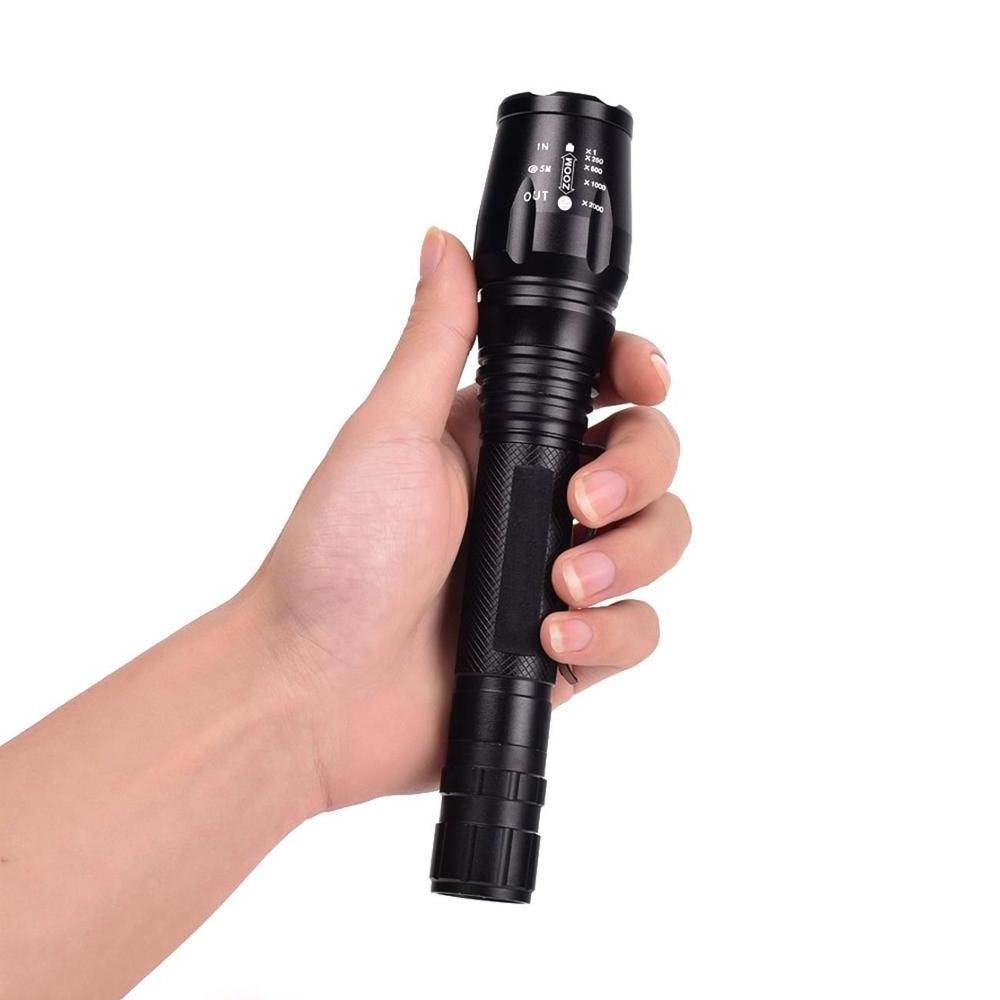 High Lumen Tactical LED Flashlight 5 Modes Rechargeable Flash Light Waterproof Torch Zoomable Lamp for Camping Working Hunting