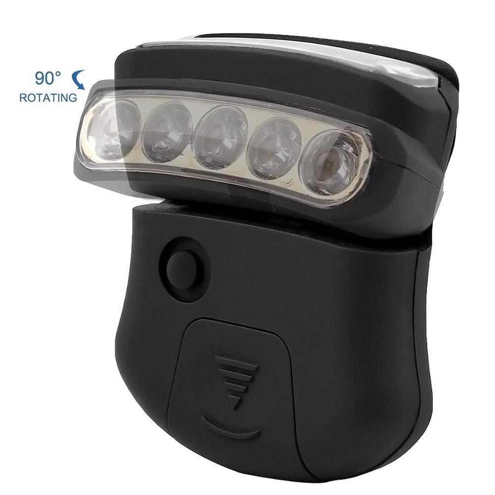 Cap Hat Light 5-LED Headlamp Rotatable Ball Cap Visor Light Clip-on Hat Light Hands Free for Hunting Camping Fishing