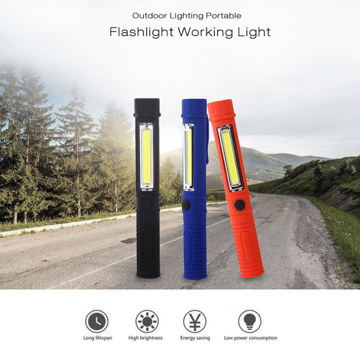 Multi-Function 3 in 1 COB Work Light Flashlight with Magnetic Base Portable Inspection Penlight For Outdoor Car Emergencies