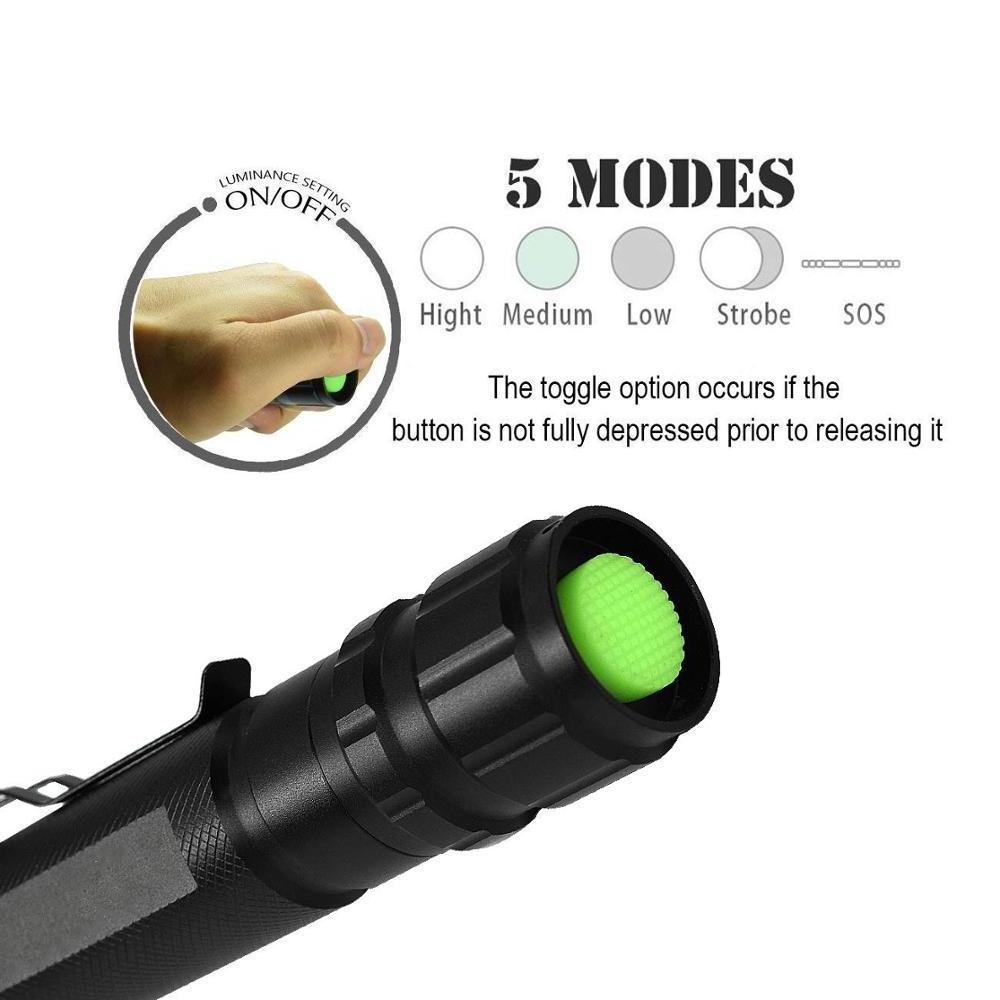 High Lumen Tactical LED Flashlight 5 Modes Rechargeable Flash Light Waterproof Torch Zoomable Lamp for Camping Working Hunting