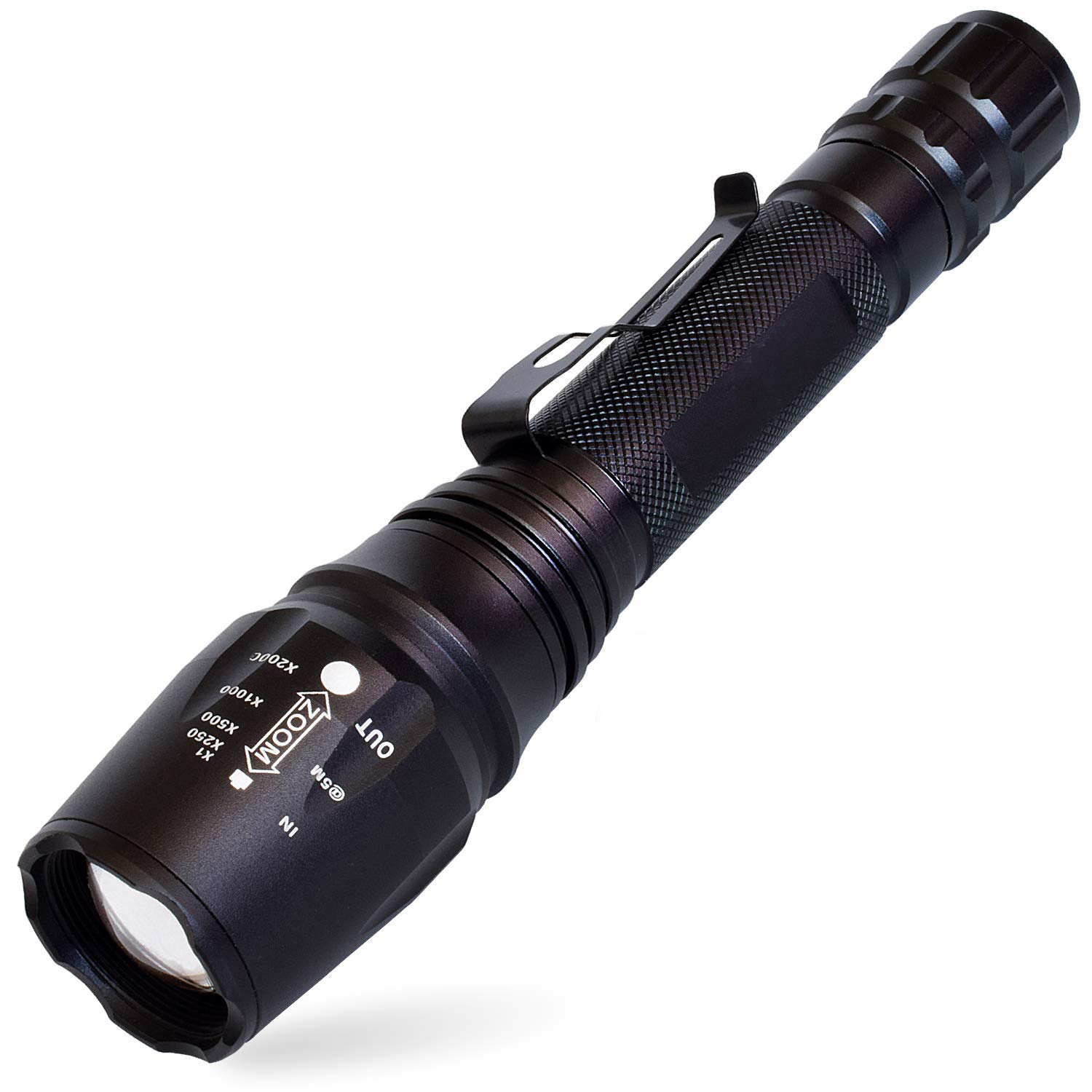 High Lumen Tactical LED Flashlight 5 Modes Rechargeable Flash Light Waterproof Torch Zoomable Lamp for Camping Working Hunting